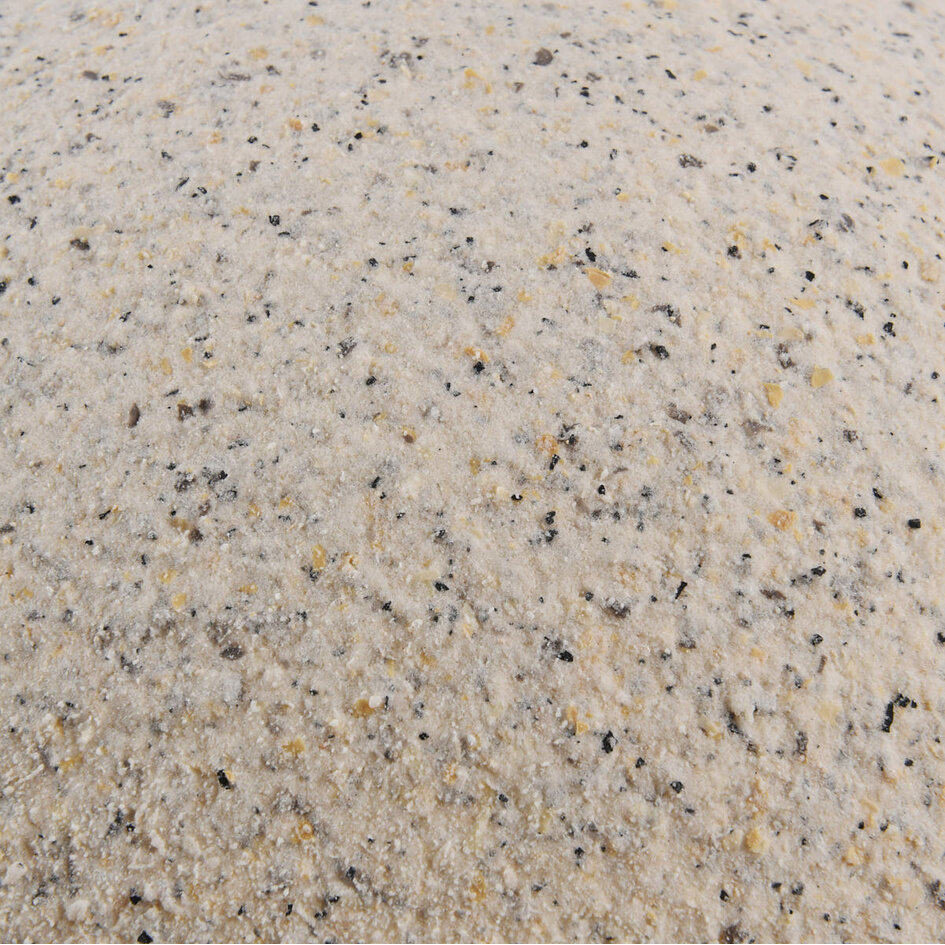 Wabi sabi-pendellampa Urban Stone med terrazzobeige stenmönster - 50 x 34 cm