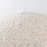Wabi sabi-pendellampa Urban Stone med terrazzobeige stenmönster - 50 x 34 cm