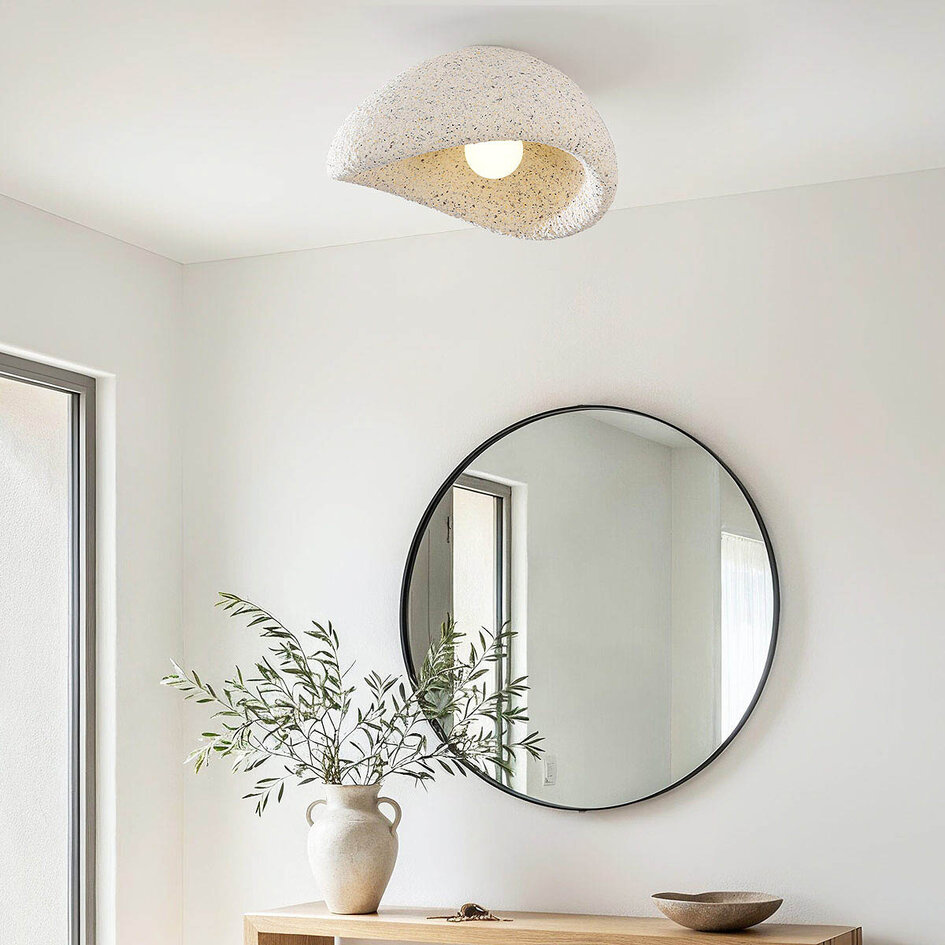 Wabi sabi-taklampa Concrete Aura 40 x 28 i terrazzobeige