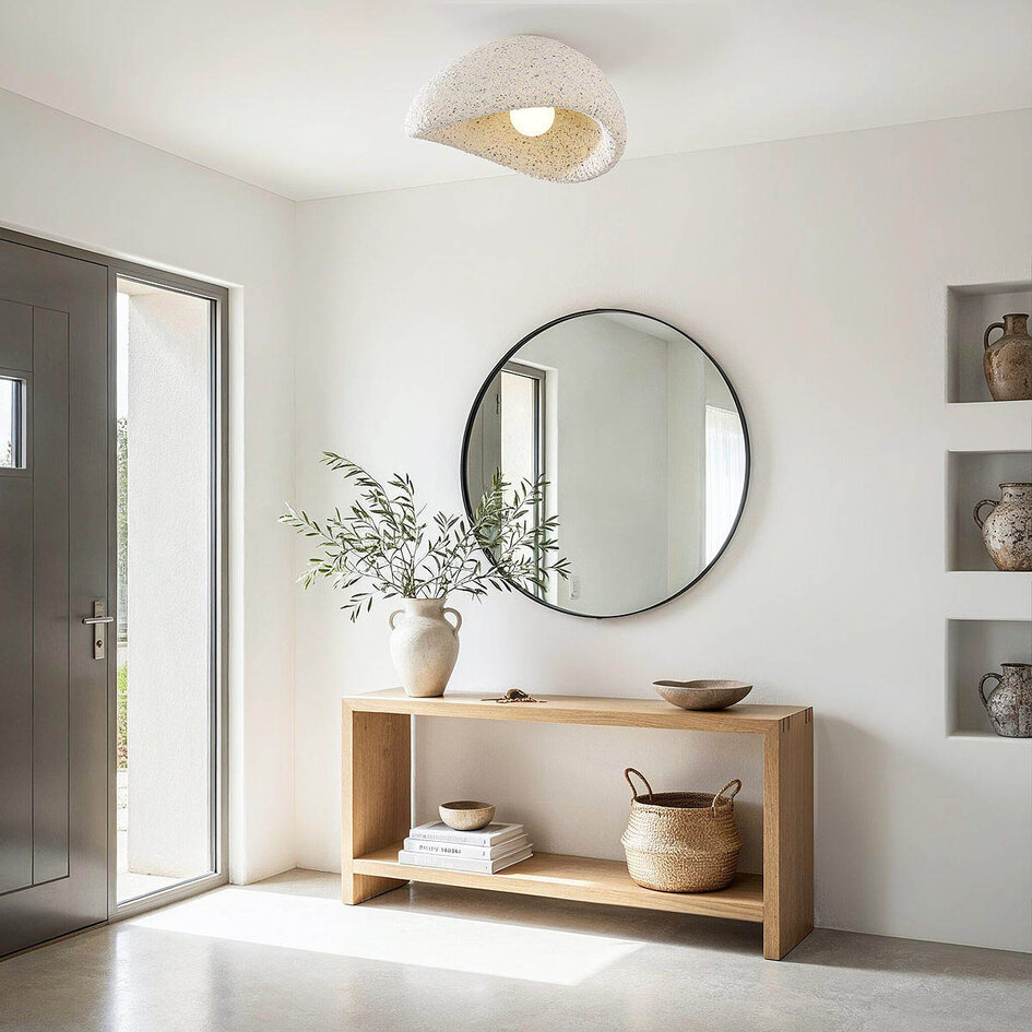 Wabi sabi-taklampa Concrete Aura 40 x 28 i terrazzobeige