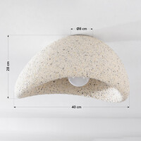 Wabi sabi-taklampa Concrete Aura 40 x 28 i terrazzobeige