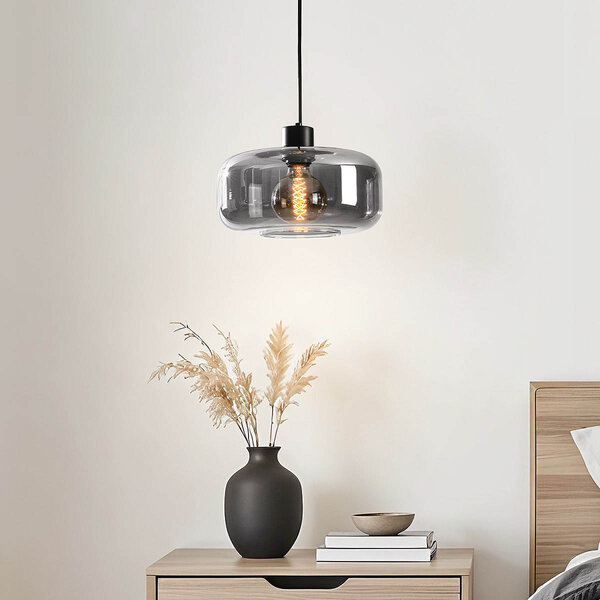 Samtida pendellampa Shade med modern twist - rökfärgat glas