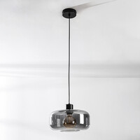Pendellampa Shade - svart och rökfärgat glas