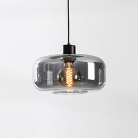Pendellampa Shade - svart och rökfärgat glas