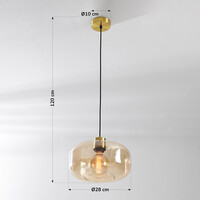 Pendellampa Shade - guld och amberfärgat glas