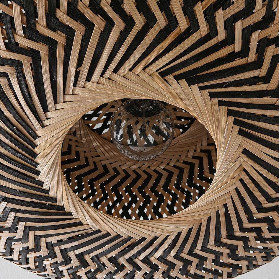 Boho chic taklampa Marui av handflätad bambu