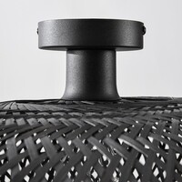 Boho-chic taklampa Yuan av handflätad bambu i svart