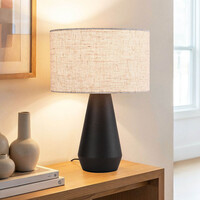 Bordslampa Teburu med linneskärm