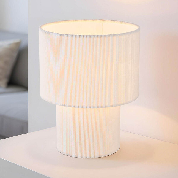 Bordslampa Tavolo med sammetsskärm - beige
