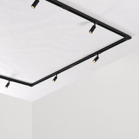 Set med 1-fas skensystem på 3 meter och Rayn-spotlights, svart