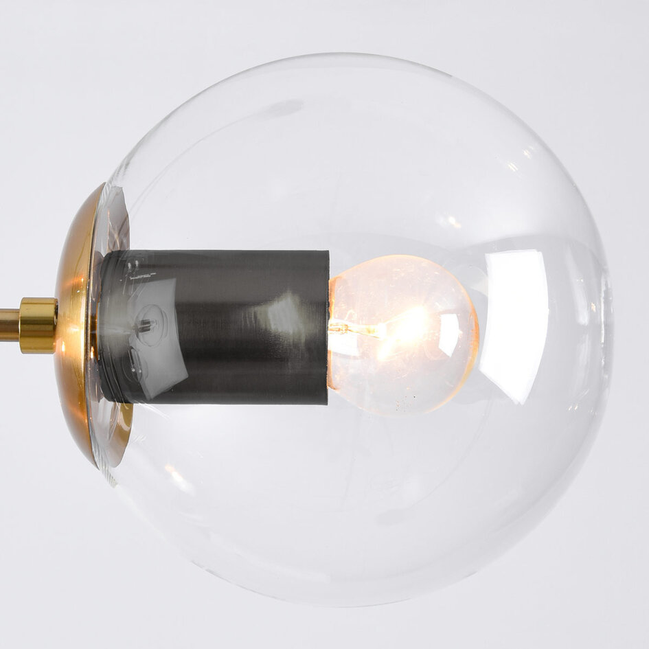 Pendellampa Hepta med sju lampor - transparent glas