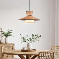 Pendellampa Zenith i Japandi-stil med naturlig skärm