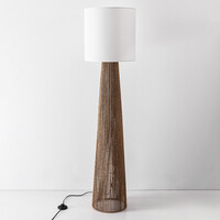 Golvlampa Papira med vit skärm