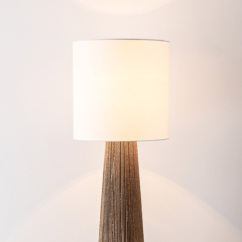 Golvlampa Papira med vit skärm
