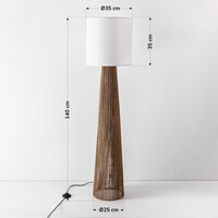 Golvlampa Papira med vit skärm