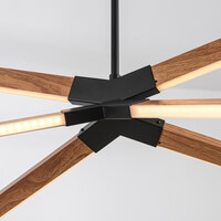 Design taklampa Stellar med integrerade 3-stegs dimbara LED - trälook