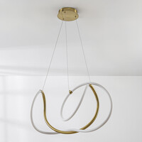 Designad pendellampa Lunara med integrerad 3-stegs dimbar LED - guld