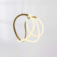 Designad pendellampa Lunara med integrerad 3-stegs dimbar LED - guld