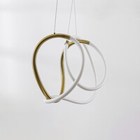 Designad pendellampa Lunara med integrerad 3-stegs dimbar LED - guld