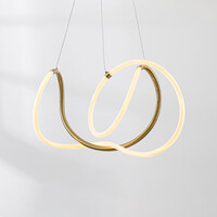Designad pendellampa Lunara med integrerad 3-stegs dimbar LED - guld