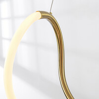 Designad pendellampa Lunara med integrerad 3-stegs dimbar LED - guld