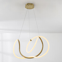 Designad pendellampa Lunara med integrerad 3-stegs dimbar LED - guld