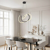 Designad pendellampa Lunara med integrerad 3-stegs dimbar LED - svart
