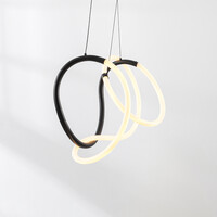 Designad pendellampa Lunara med integrerad 3-stegs dimbar LED - svart
