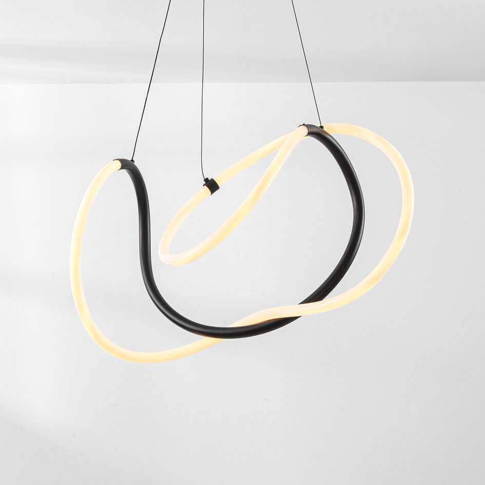 Design taklampa Lunara med integrerade 3-stegs dimbara LED-lampor - svart