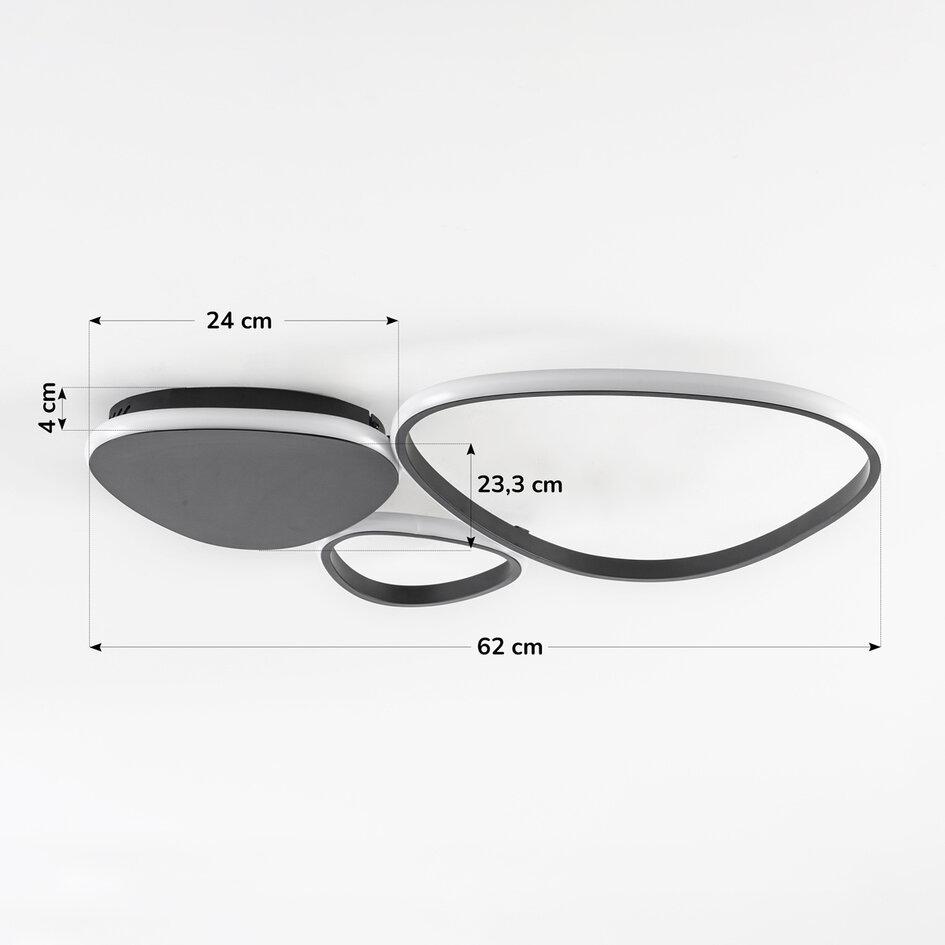 Designad taklampa Mirana i svart, 3-stegs dimbar