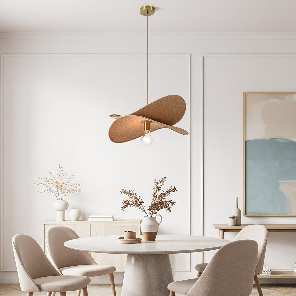 Modern pendellampa i beige med en lampa - Linha