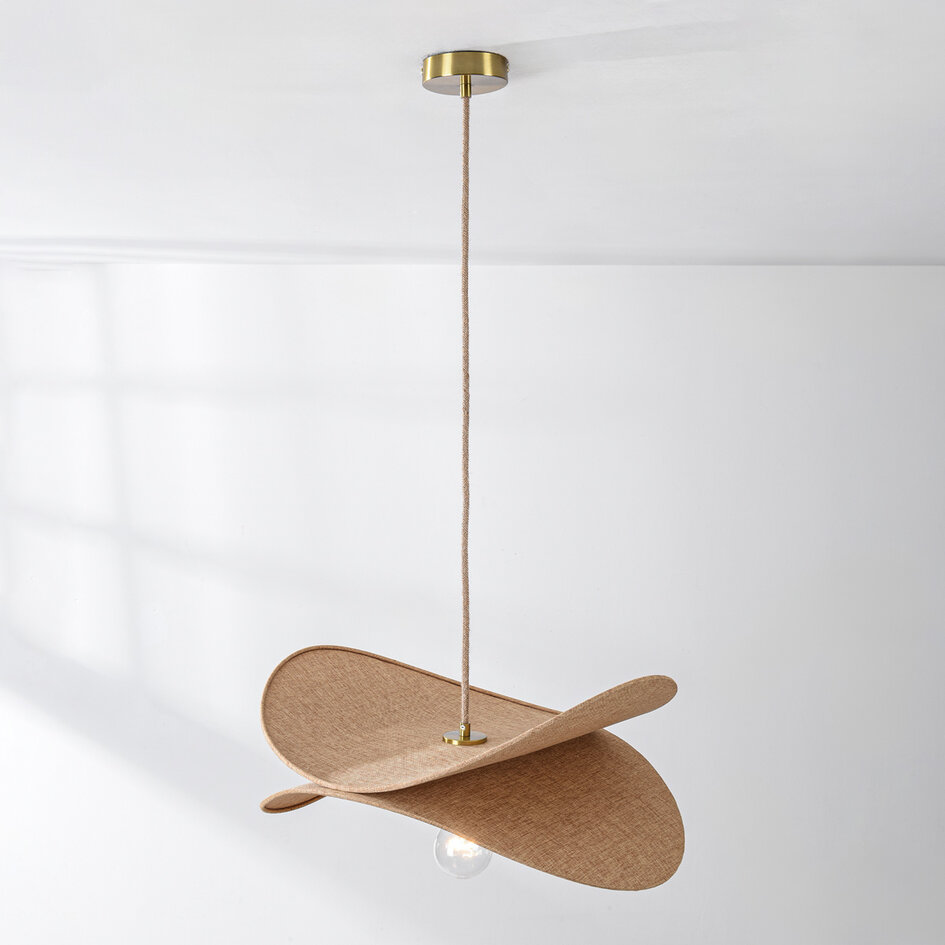 Modern pendellampa i beige med en lampa - Linha