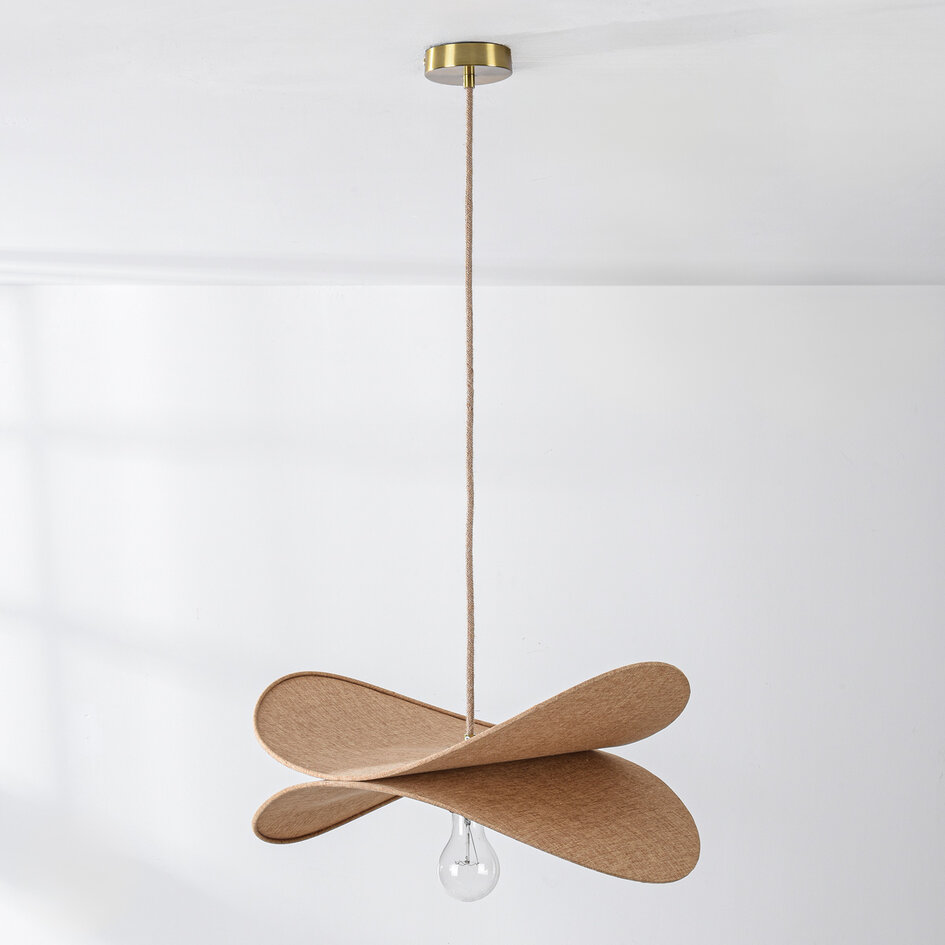 Modern pendellampa i beige med en lampa - Linha