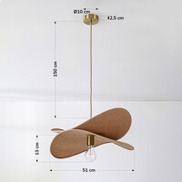 Modern pendellampa i beige med en lampa - Linha