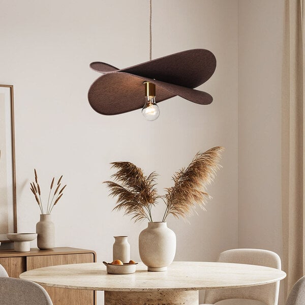 Modern pendellampa i brunt med en lampa - Linha