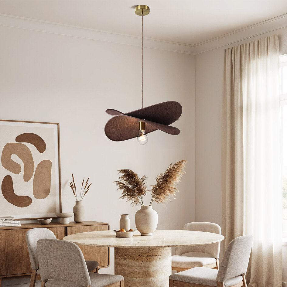 Modern pendellampa i brunt med en lampa - Linha