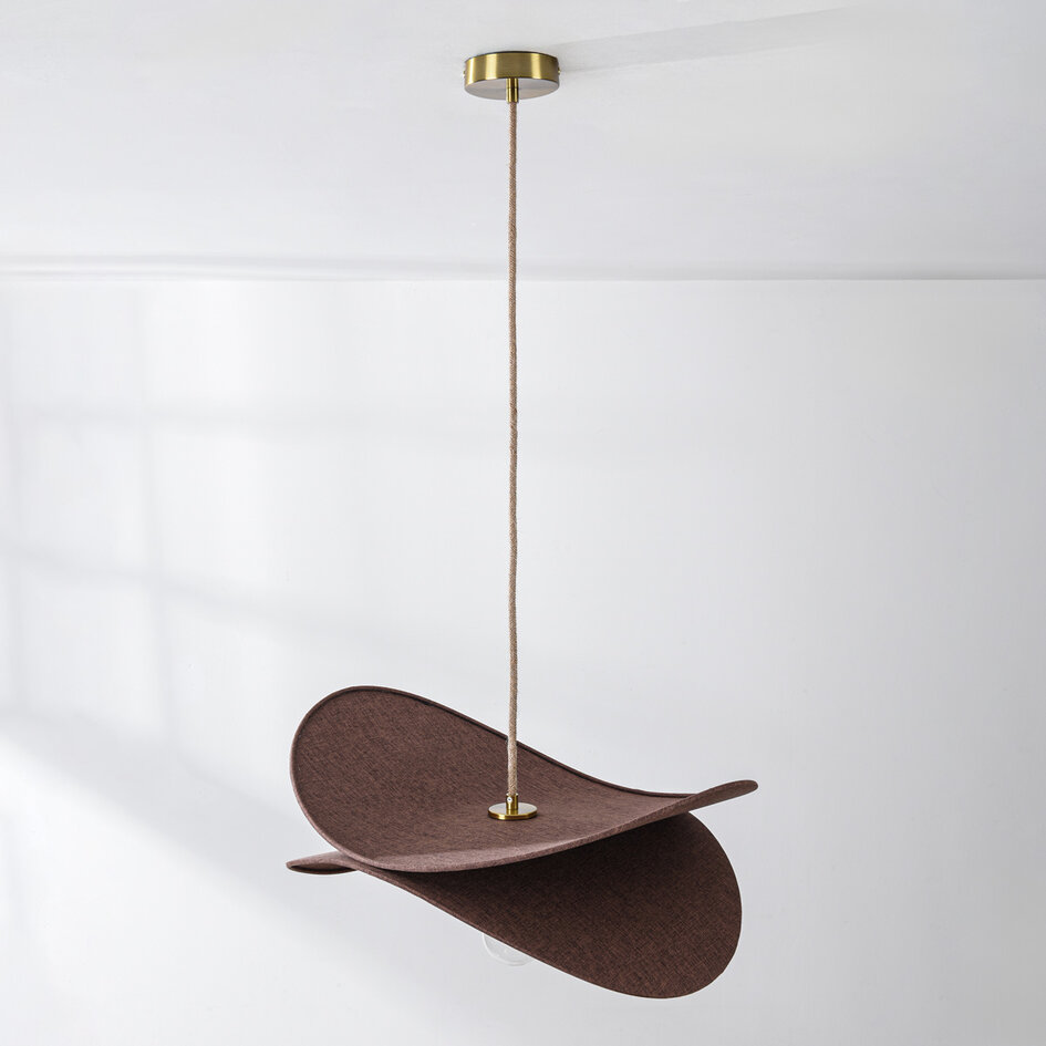 Modern pendellampa i brunt med en lampa - Linha