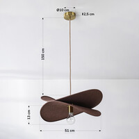 Modern pendellampa i brunt med en lampa - Linha