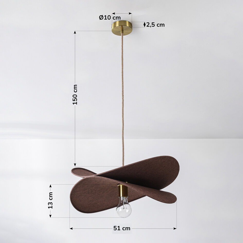 Modern pendellampa i brunt med en lampa - Linha