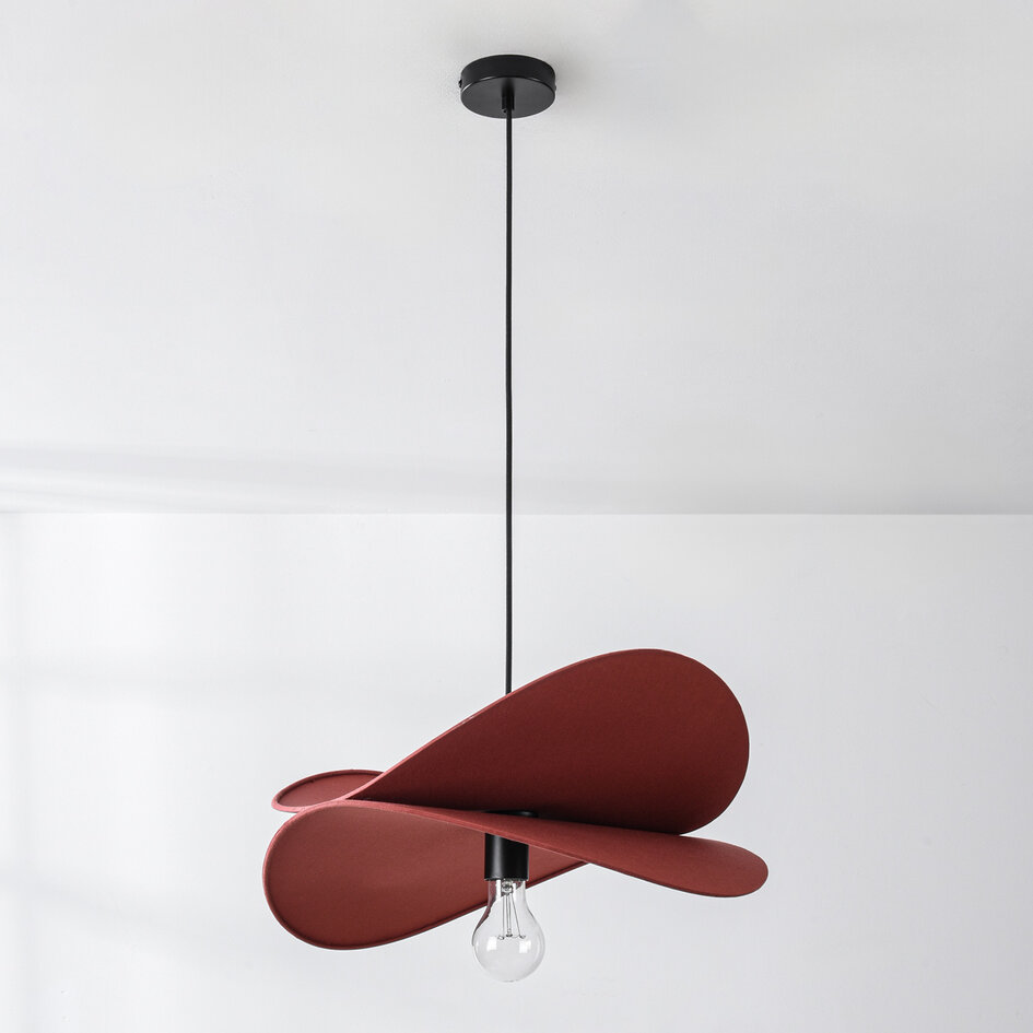 Modern pendellampa i rött med en lampa - Linha