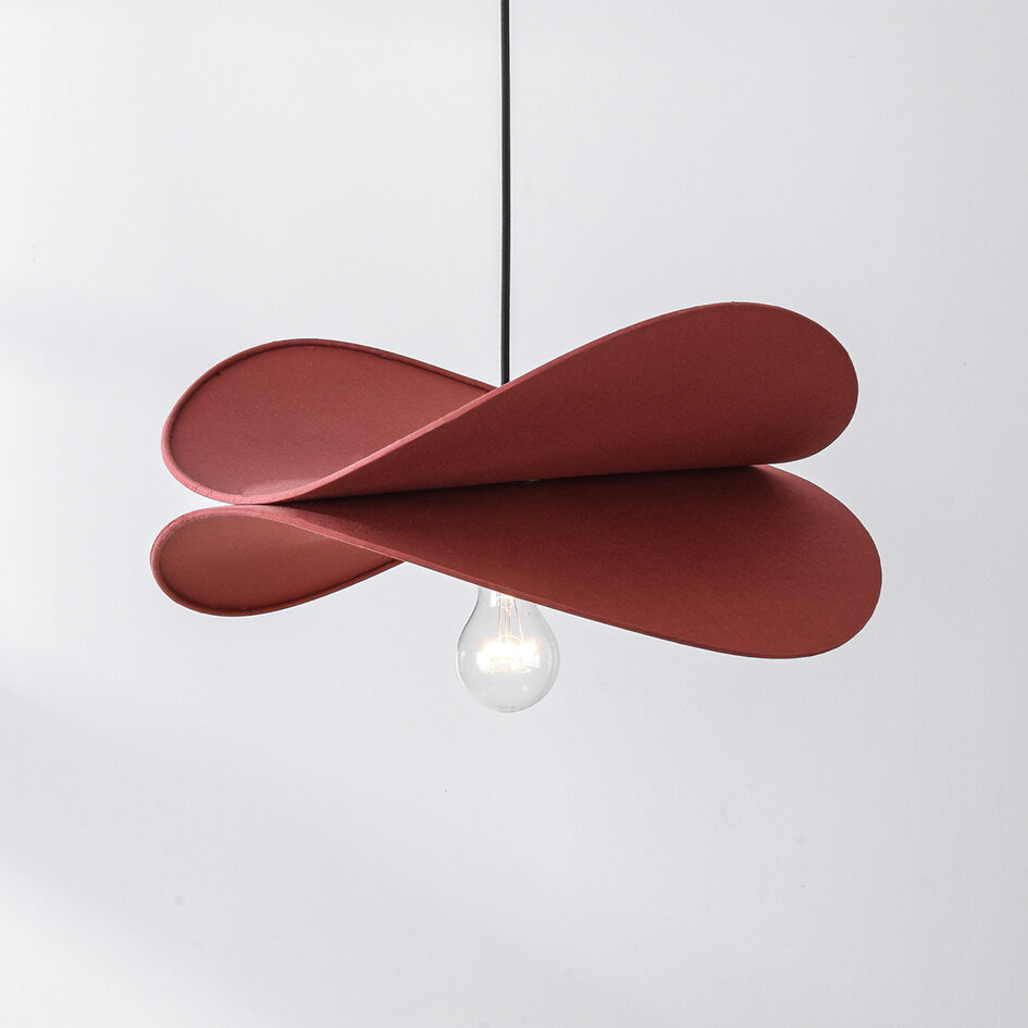 Modern pendellampa i rött med en lampa - Linha