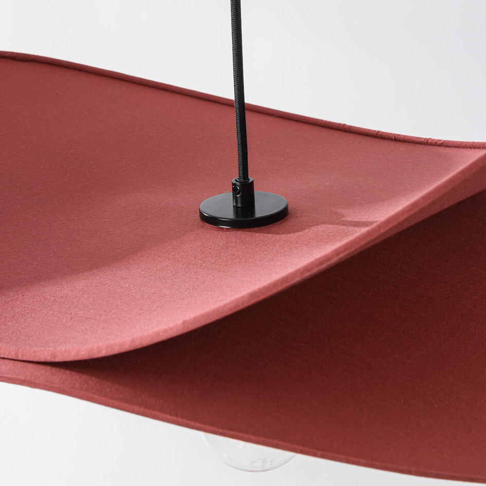 Modern pendellampa i rött med en lampa - Linha