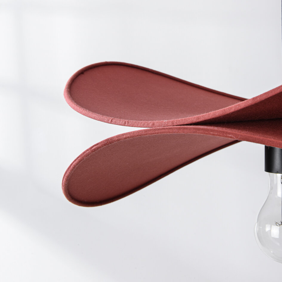 Modern pendellampa i rött med en lampa - Linha