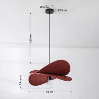 Modern pendellampa i rött med en lampa - Linha