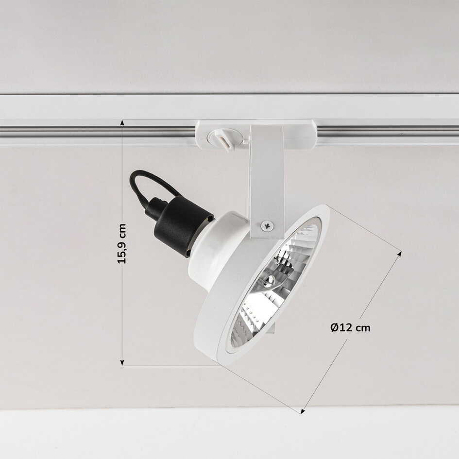 Skenspotlight Beam 1-fas, AR111, vit