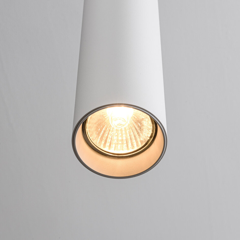 Cylinderformad pendellampa Simon 1-fas, vit