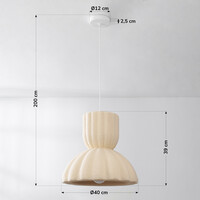 Wabi sabi-pendellampa Soru 40 cm - sandbeige
