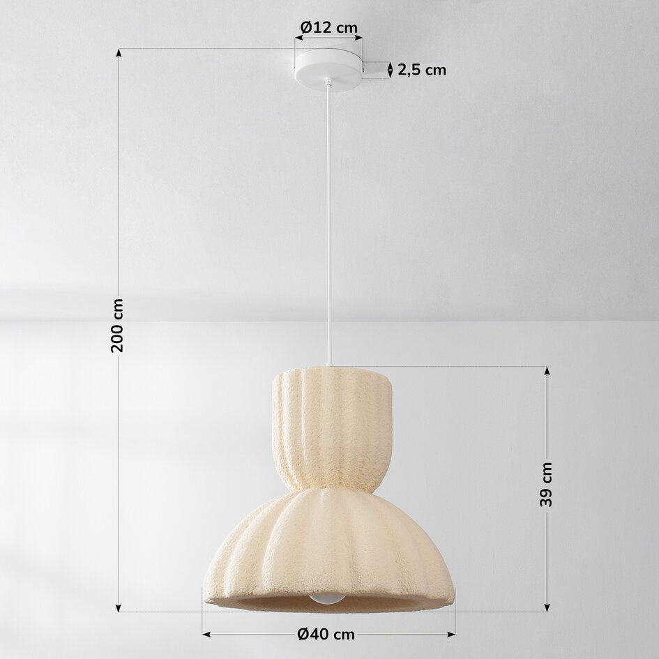 Wabi sabi-pendellampa Soru 40 cm - sandbeige