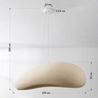 Wabi sabi-pendellampa Numa 105 x 33 cm - sandbeige