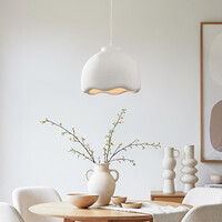 Wabi Sabi taklampa Iro med steneffekt Ø35 cm - vit